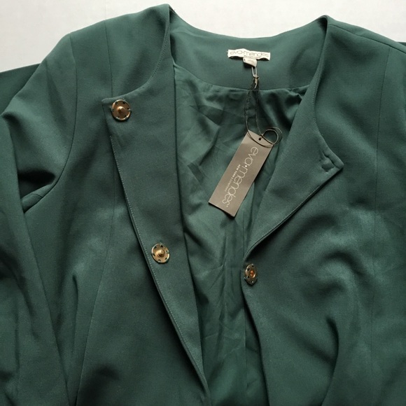 Eva Mendes Green Dress Coat Size Large - Picture 6 of 7